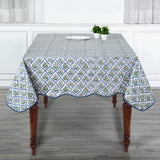 Light Steel Blue with Scallop Piping Tablecloth