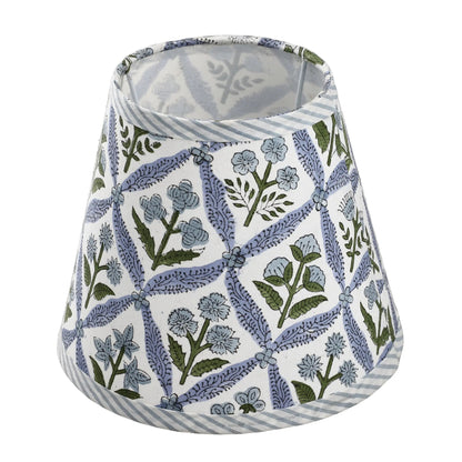 Decorative lampshade with floral pattern on a white background