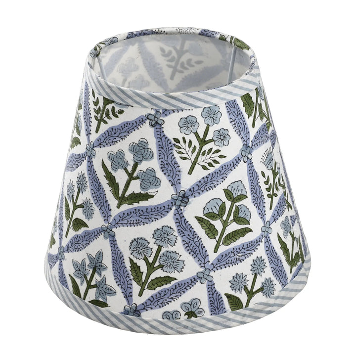 Decorative lampshade with floral pattern on a white background