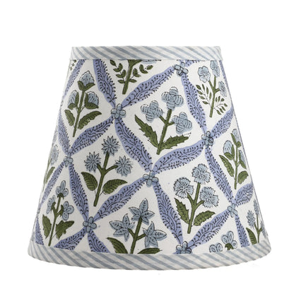 Skirt with floral pattern and striped hem on a white background