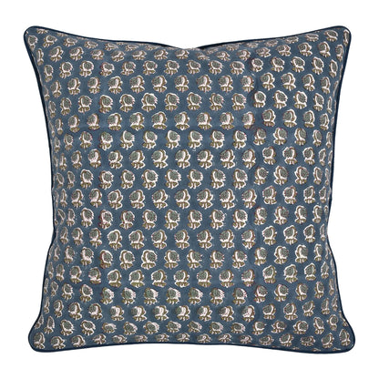 Decorative pillow with a pattern on a blue background