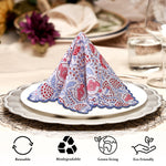 Pigeon Blue Scallop Embroidery Napkins