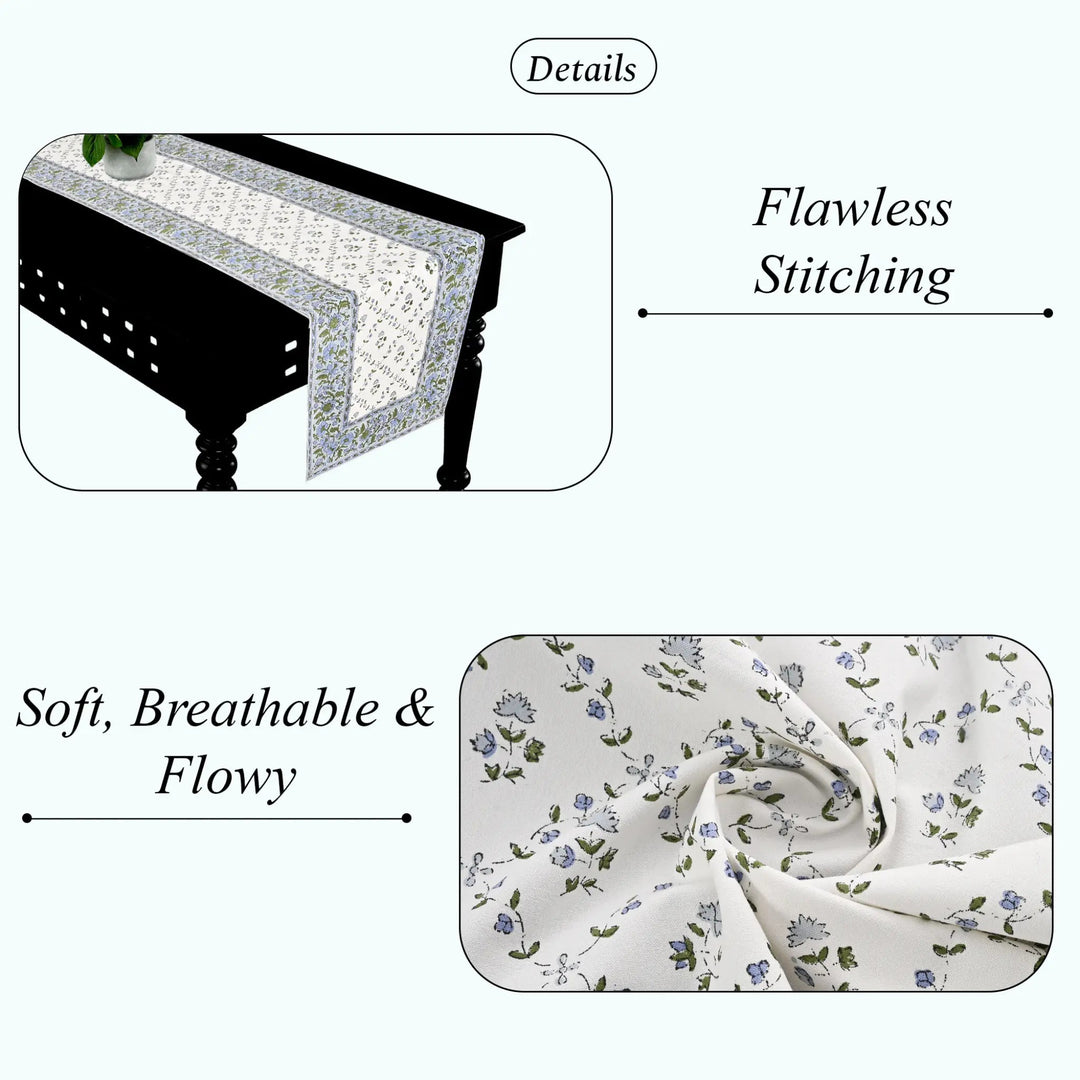 Tablecloth with floral pattern and text highlighting &