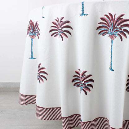 Curtain with palm tree design on a white background