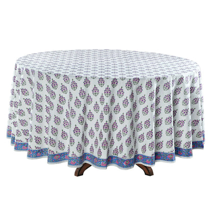 Round tablecloth with floral pattern on a white background