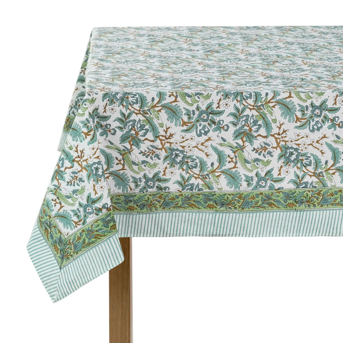 Tablecloth with floral pattern on a white background