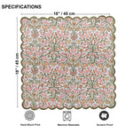 Sassy Salmon Pink Scallop Embroidery Napkins