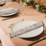 Sassy Salmon Pink Scallop Embroidery Napkins