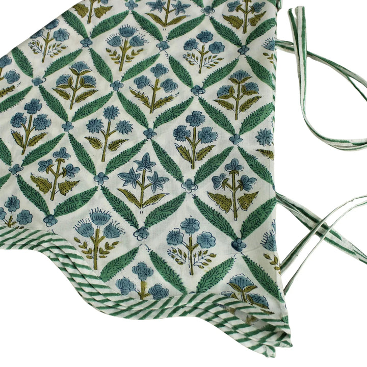 Fabric with floral pattern on a white background