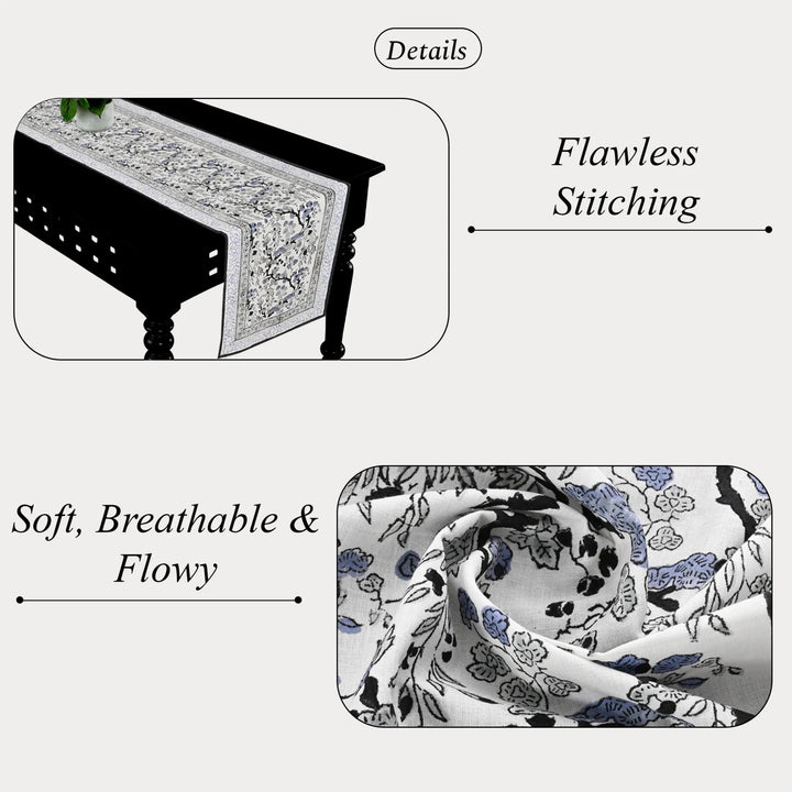 Tablecloth with floral pattern, showing &