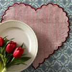 Stripes Printed round and Heart Shape Placemat