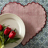 Stripes Printed round and Heart Shape Placemat