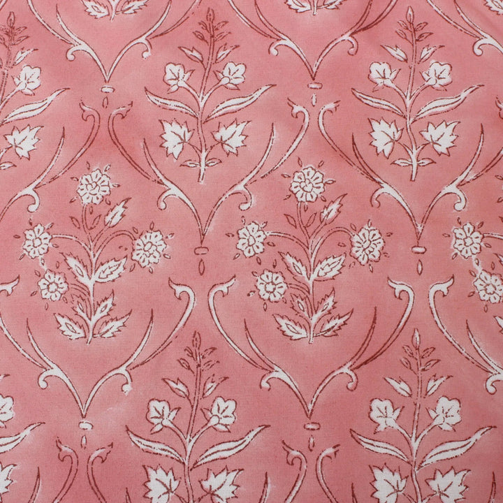 Decorative floral pattern on a pink background