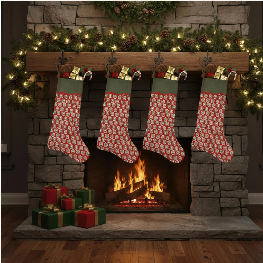 Chocolate Cosmos Red Christmas Stocking