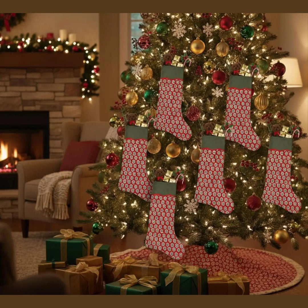 Chocolate Cosmos Red Christmas Stocking