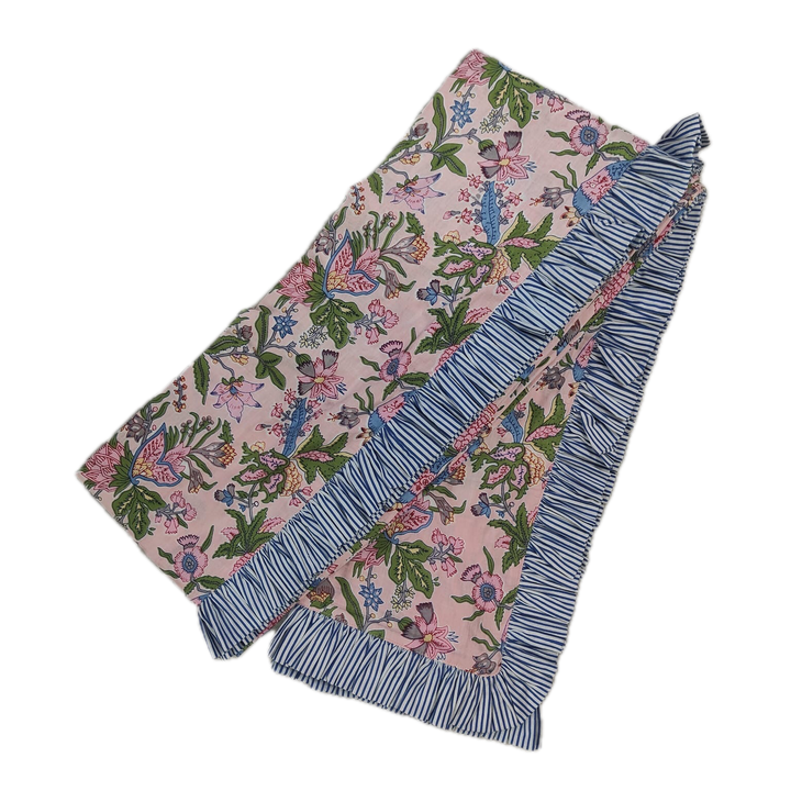 Cotton Ruffled Pillow Cases, Bed Skirt &amp; Duvet Cover Set - 25 Pcs