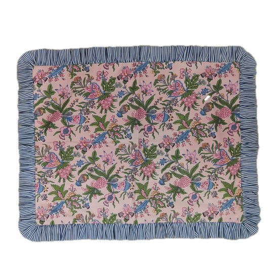 Cotton Printed Ruffled Pillow Case - 20x26 Pink