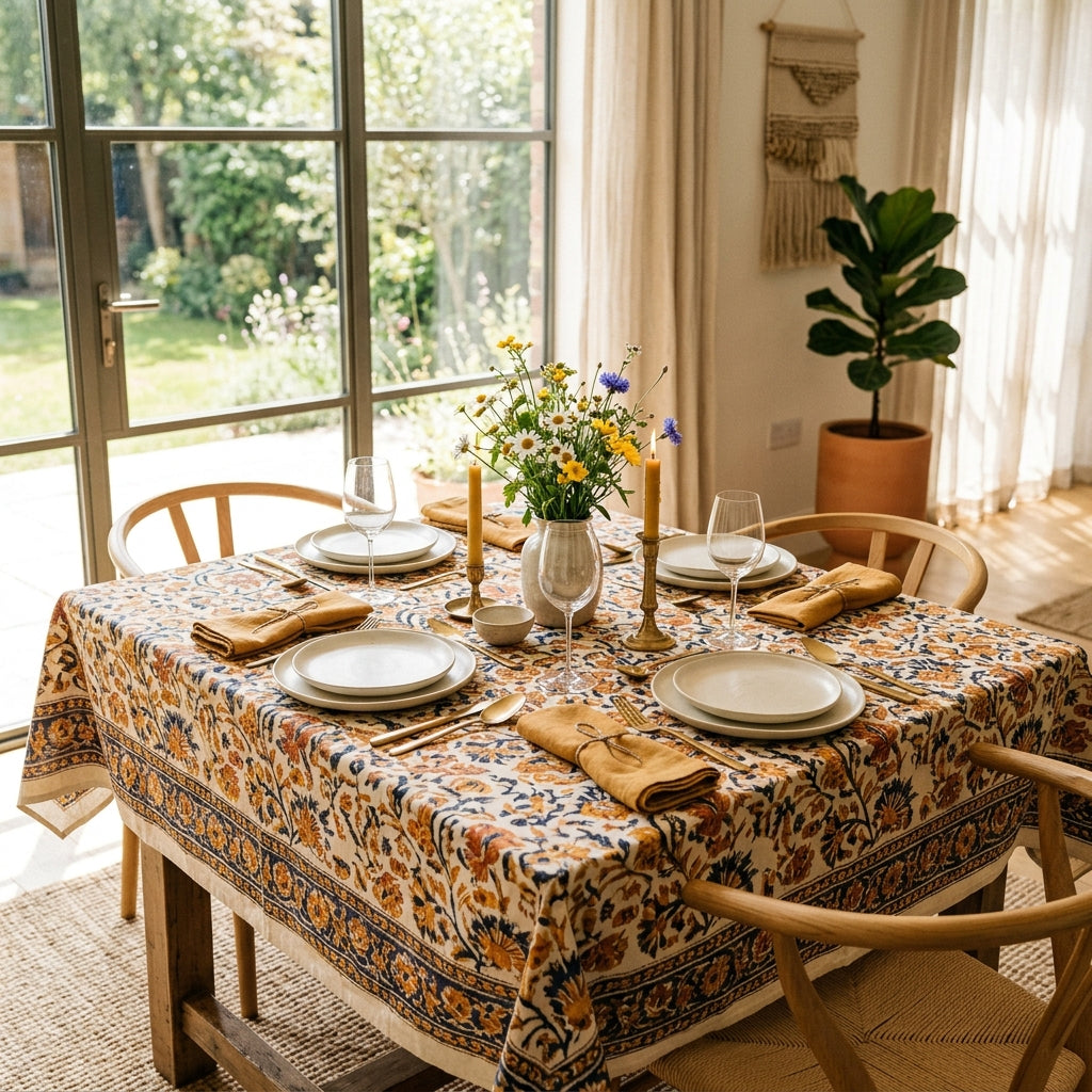 Fall Home Refresh - Handcrafted Block Printed Tablecloths